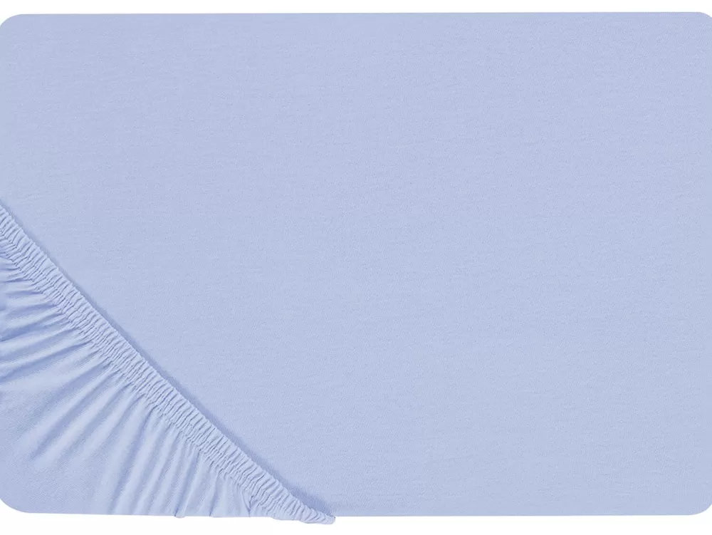 Offerta Lampo: Lenzuola di Cotone Prelavato Blu 90x200 cm - Set Confezionato Beliani Janbu