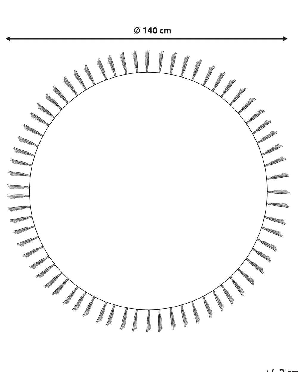 Tappeto Circolare in Cotone Beige Beliani Pyorea 140 cm - Design Elegante Horasan per Ambienti Moderni