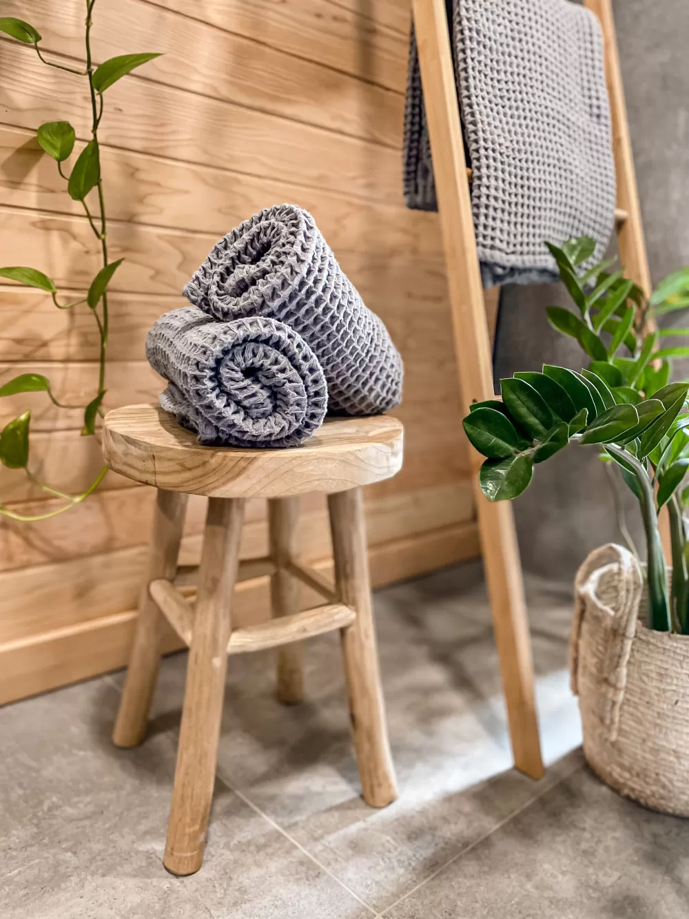 Beliani Set Asciugamani Premium - 9 Pezzi Cotone Grigio per Bagno Elegante, Confortevole e Morbido - Ideale per Casa e SPA