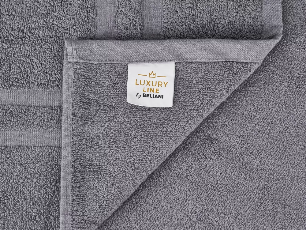 Beliani Set Asciugamani Premium - 9 Pezzi Cotone Grigio per Bagno Elegante, Confortevole e Morbido - Ideale per Casa e SPA