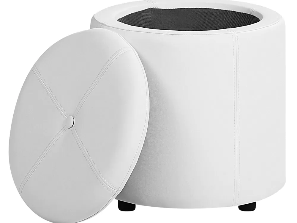 Beliani Rahi - Mensola Organizzatrice in Ecopelle Bianca 38 cm, Design Maryland - Soluzione Compatta per Oggetti Personali