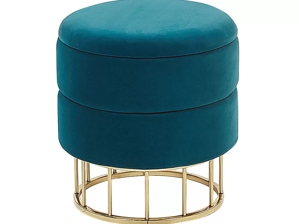Beliani - Contenitore Organizzativo Elegante in Velluto Verde Azzurro, 37 cm - Design Sametti Elgin