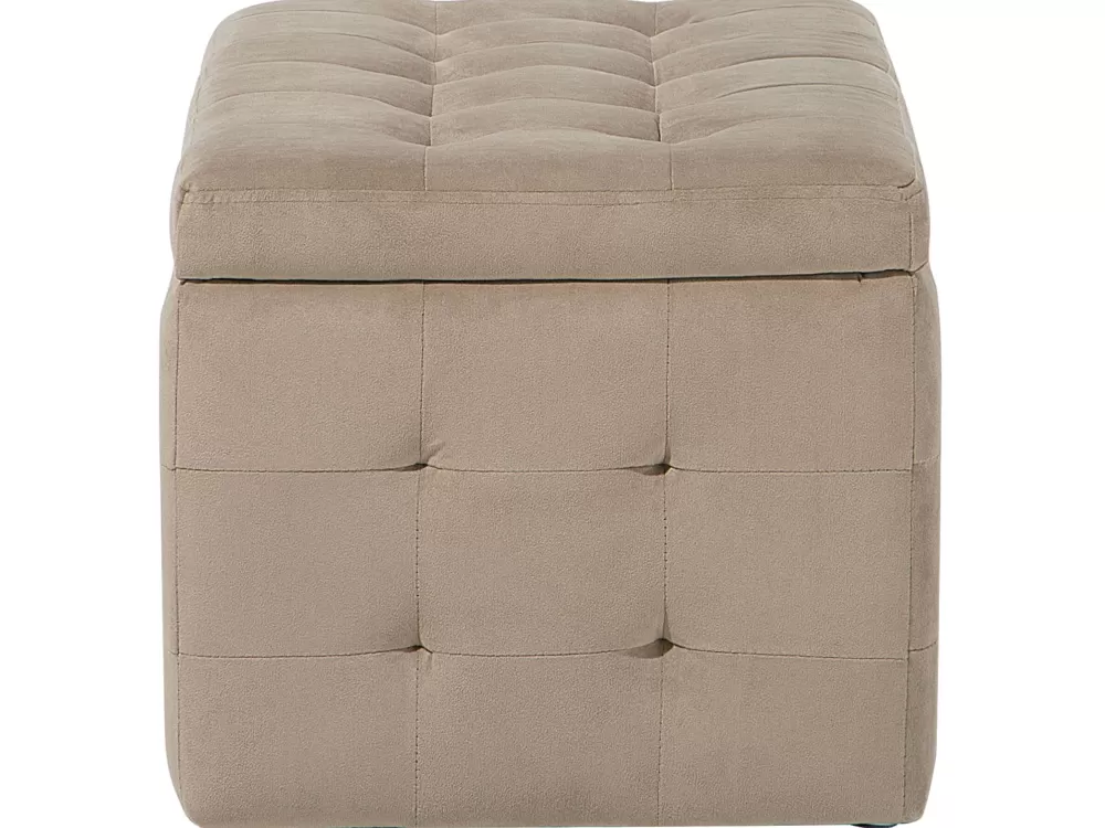 Cassettiera Beliani Michigan in Raso Sabbia, 72x42 cm - Soluzione Compatta per Organizzare gli Spazi con Stile