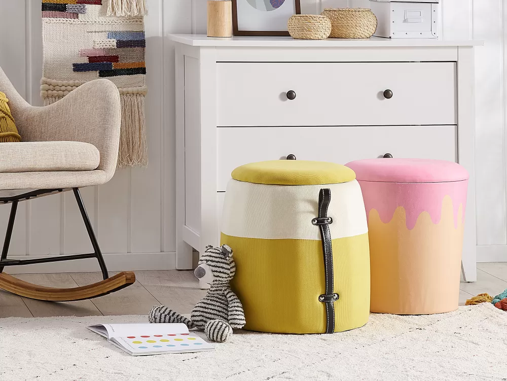 Offerta Imperdibile Contenitore Organizzatore Rahi Vakosametti Giallo 36cm con Dettagli Rubino - Beliani