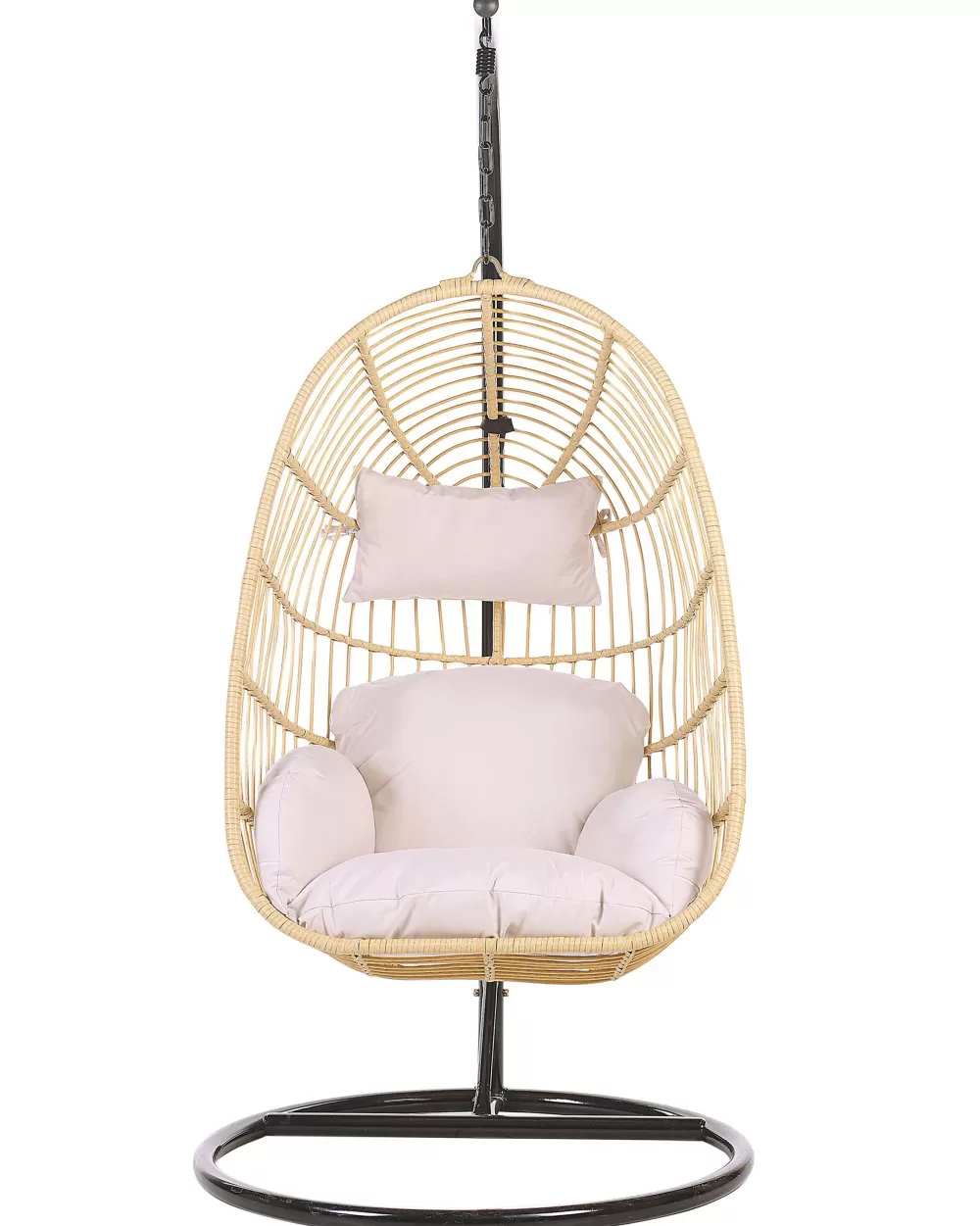 Promo Lampo: Sospensione Elegante con Base in Rattan Poliestere e Dettagli Naturali - Beliani Casoli
