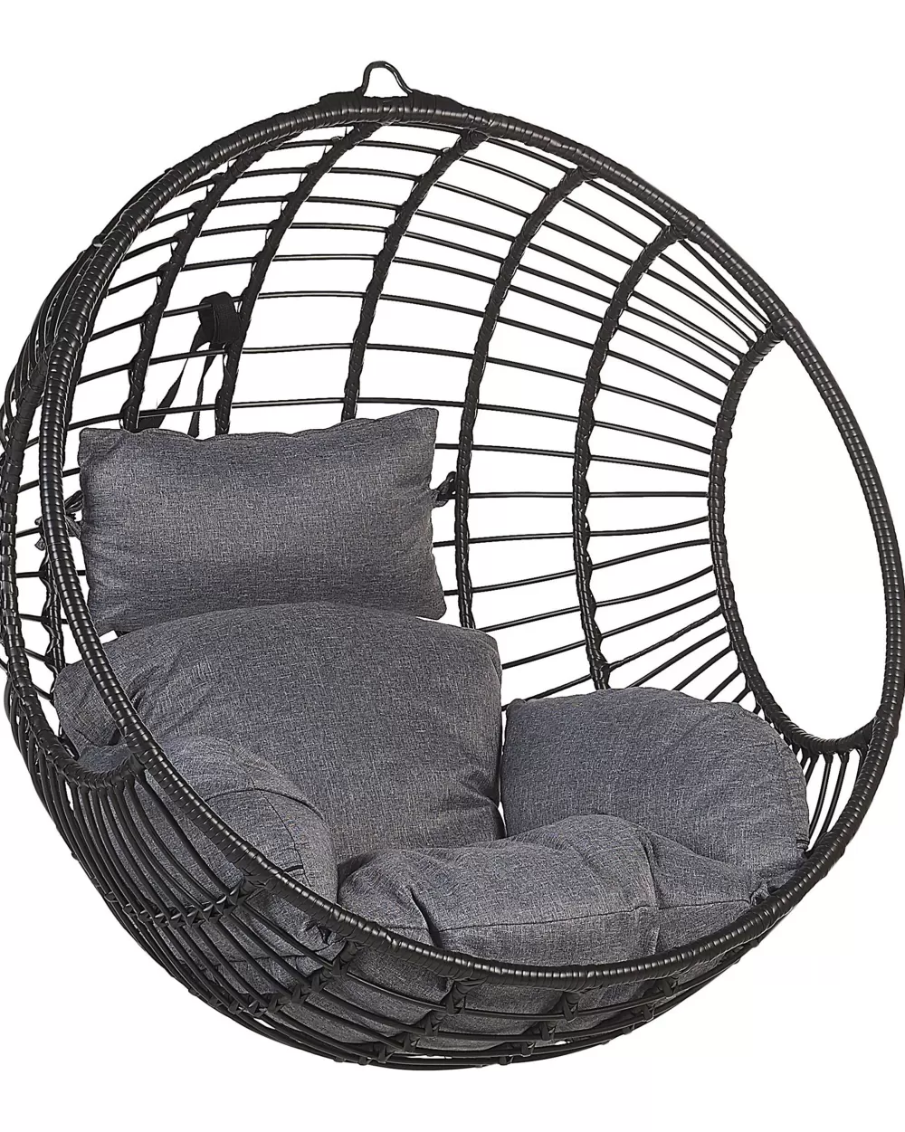 Sconto Esclusivo: Sedia a Dondolo Beliani Aspio in Poliestere - Design Moderno con Struttura Regolabile, Colore Nero Opaco per Interni ed Esterni