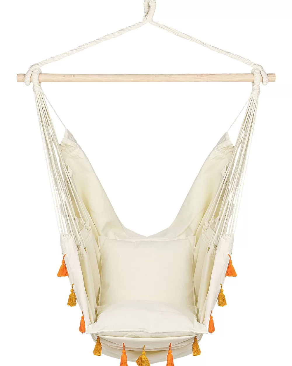 Beliani Sedia Sospesa in Cotone Organico - Design Scandinavo, Modello Varena, Beige Sabbia, Comoda e Minimalista