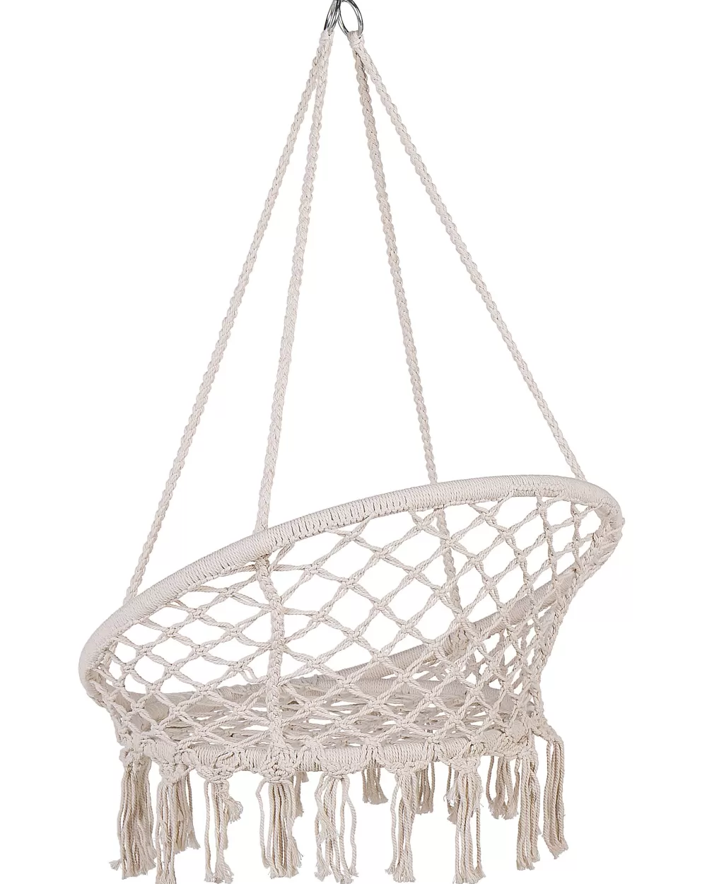 Amaca in puro cotone bianco Gabella - Elegante design scandinavo per interni ed esterni 

Poltrona sospesa in tessuto naturale - Gabella Collection - Ideale per angoli relax in stile nordico 

Amaca da giardino bianca in cotone - Confortevole modello Gabella con struttura resistente 

Sedia sospesa in cotone grezzo - Design minimalista Gabella per terrazze e soggiorni