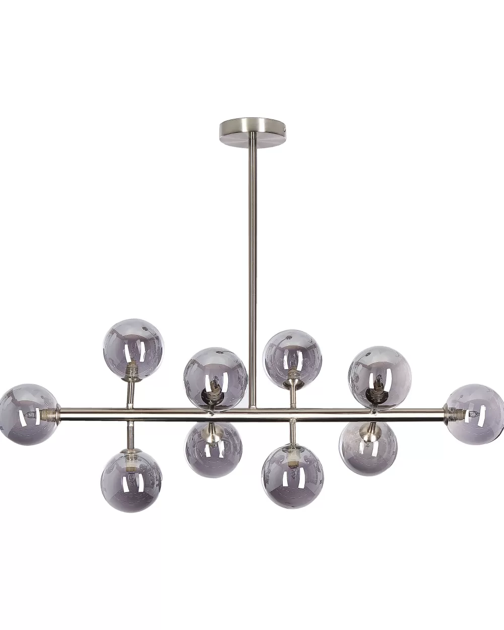 Lampadario Beliani a sospensione moderna 10 luci in acciaio inossidabile lucido - Design elegante Ramis Silver