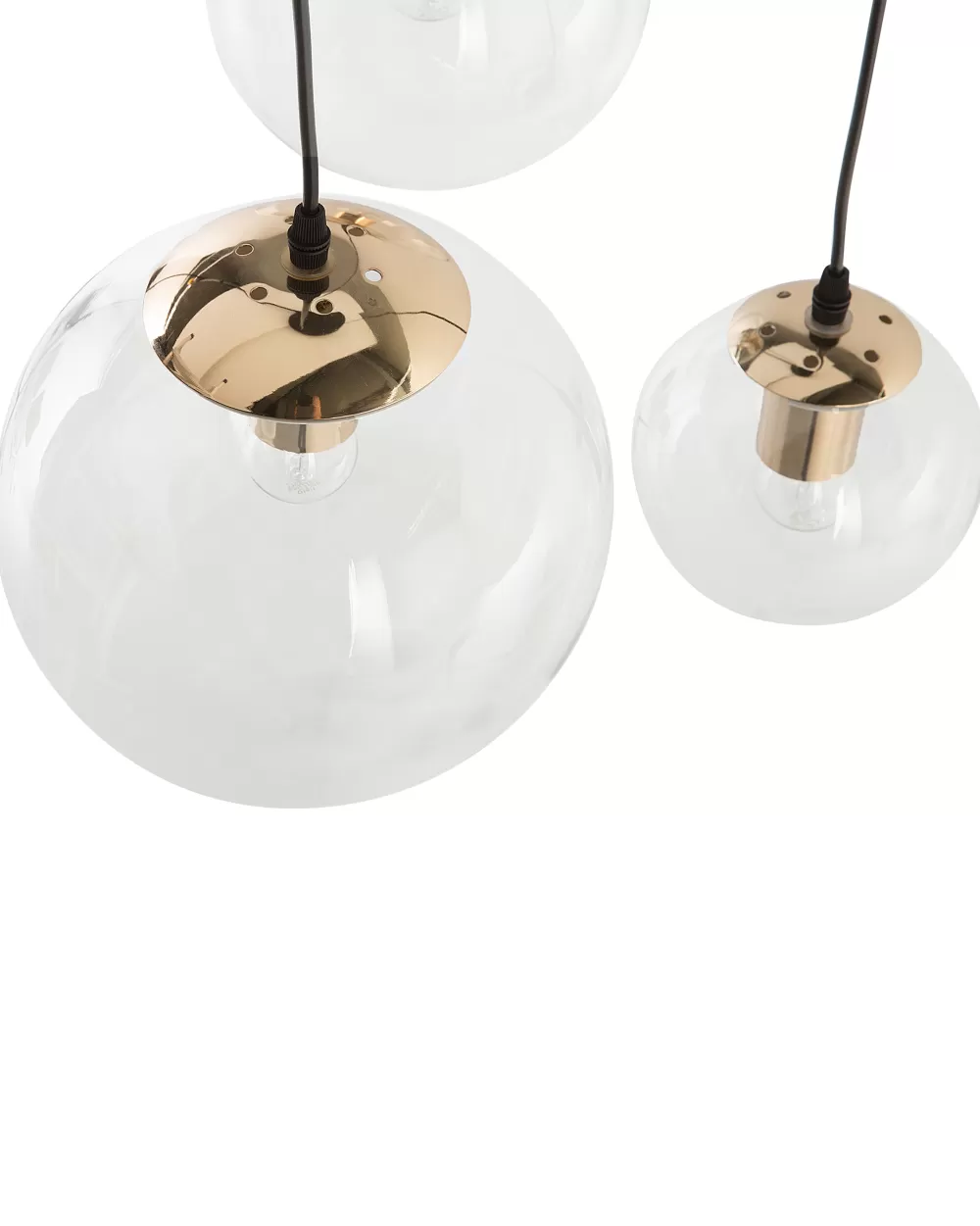 Lampadario Sospeso Beliani a 3 Luci con Vetro Trasparente - Design Elegante per Illuminazione Interni