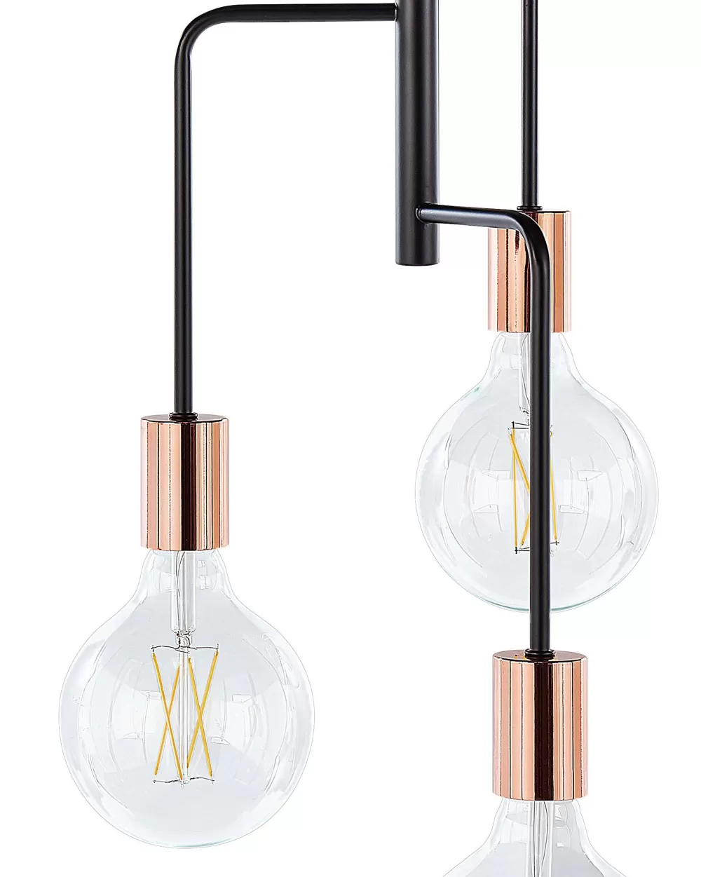 Lampada a sospensione Beliani - Tre luci moderne in metallo opaco nero, design Bogna