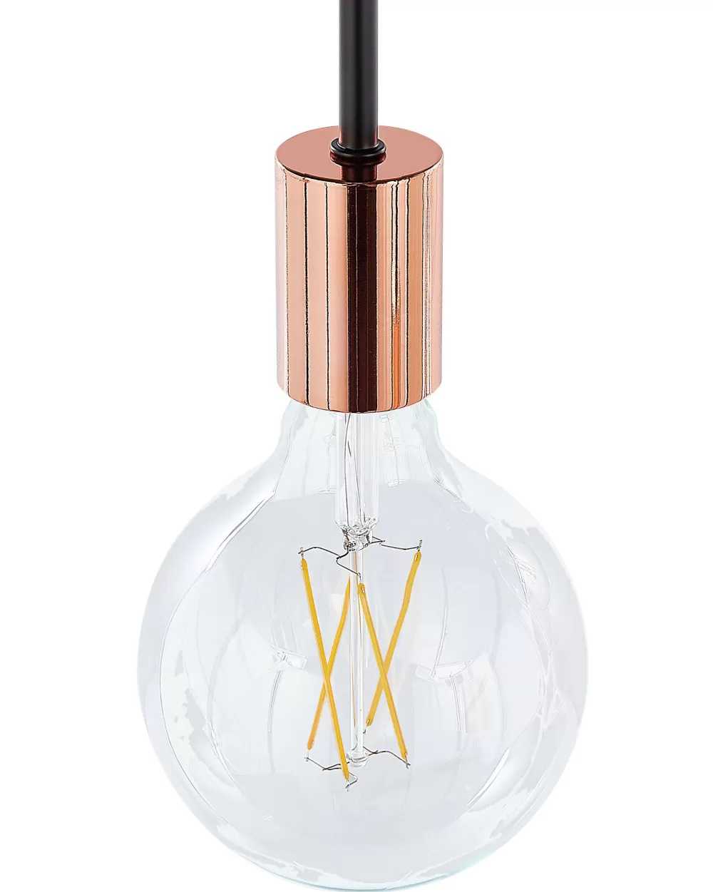 Lampada a sospensione Beliani - Tre luci moderne in metallo opaco nero, design Bogna