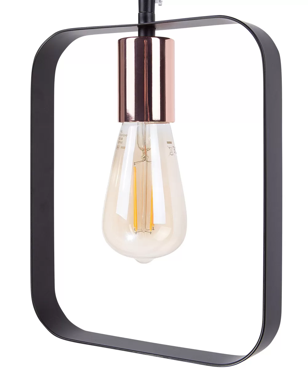 Lampadario Moderno a 3 Luci Sospeso in Metallo Nero - Design Elegante Beliani Vomano