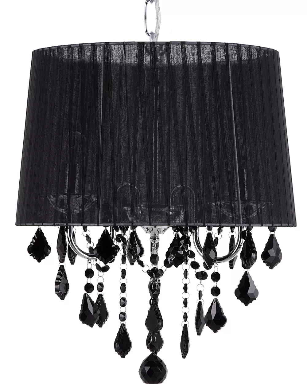 Lampadario Sospeso a 3 Luci Moderno - Design Elegante in Nero Opaco, Beliani Evans in Saldi