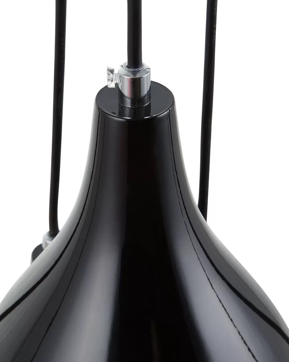 Lampada a Sospensione Moderna Beliani - 5 Luci in Metallo Nero, Design Elegante Savio