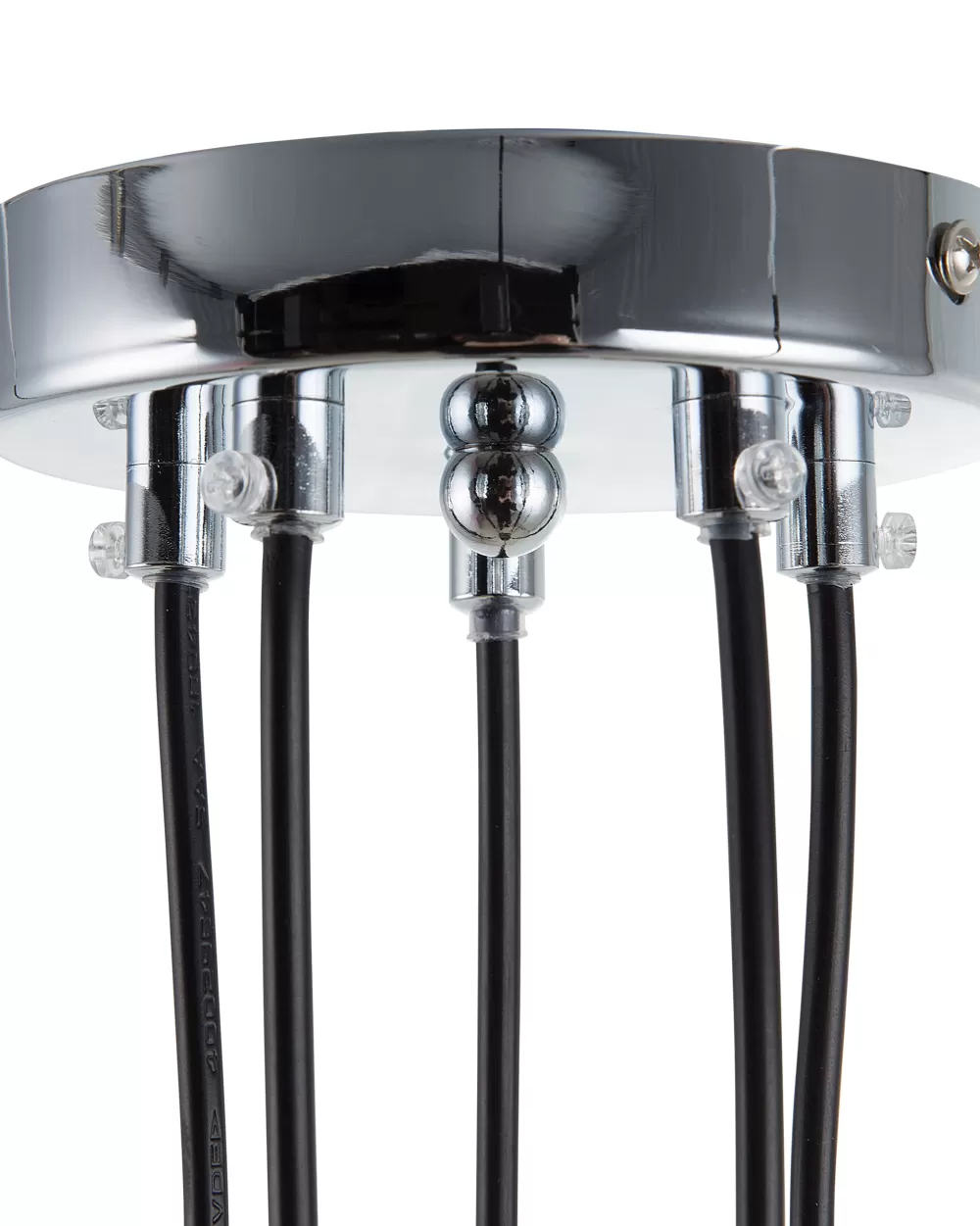 Lampada a Sospensione Moderna Beliani - 5 Luci in Metallo Nero, Design Elegante Savio