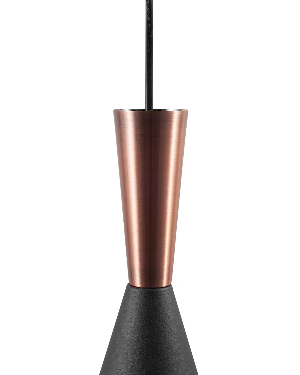 Lampada a Sospensione Beliani in Alluminio - Design Moderno con Finiture Rame e Nero, Collezione Tagus
