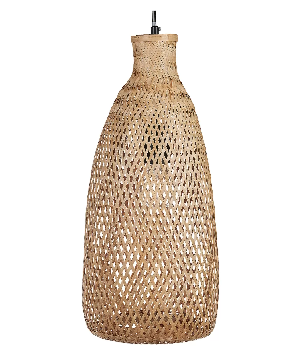 Lampada a Sospensione Moderna in Bambù Naturale e Legno Chiaro Beliani Lwela - Design Elegante per Ambienti Accoglienti