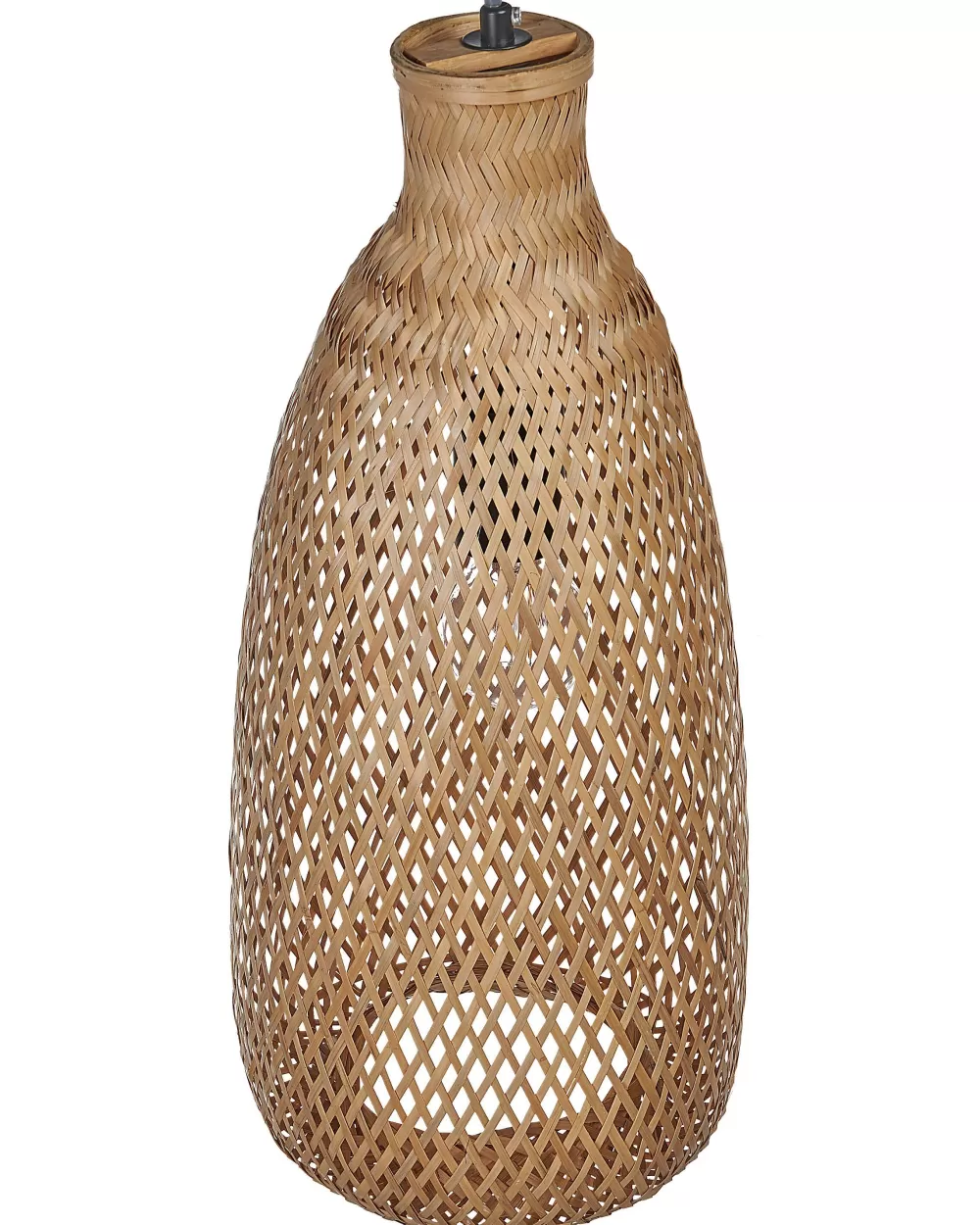 Lampada a Sospensione Moderna in Bambù Naturale e Legno Chiaro Beliani Lwela - Design Elegante per Ambienti Accoglienti