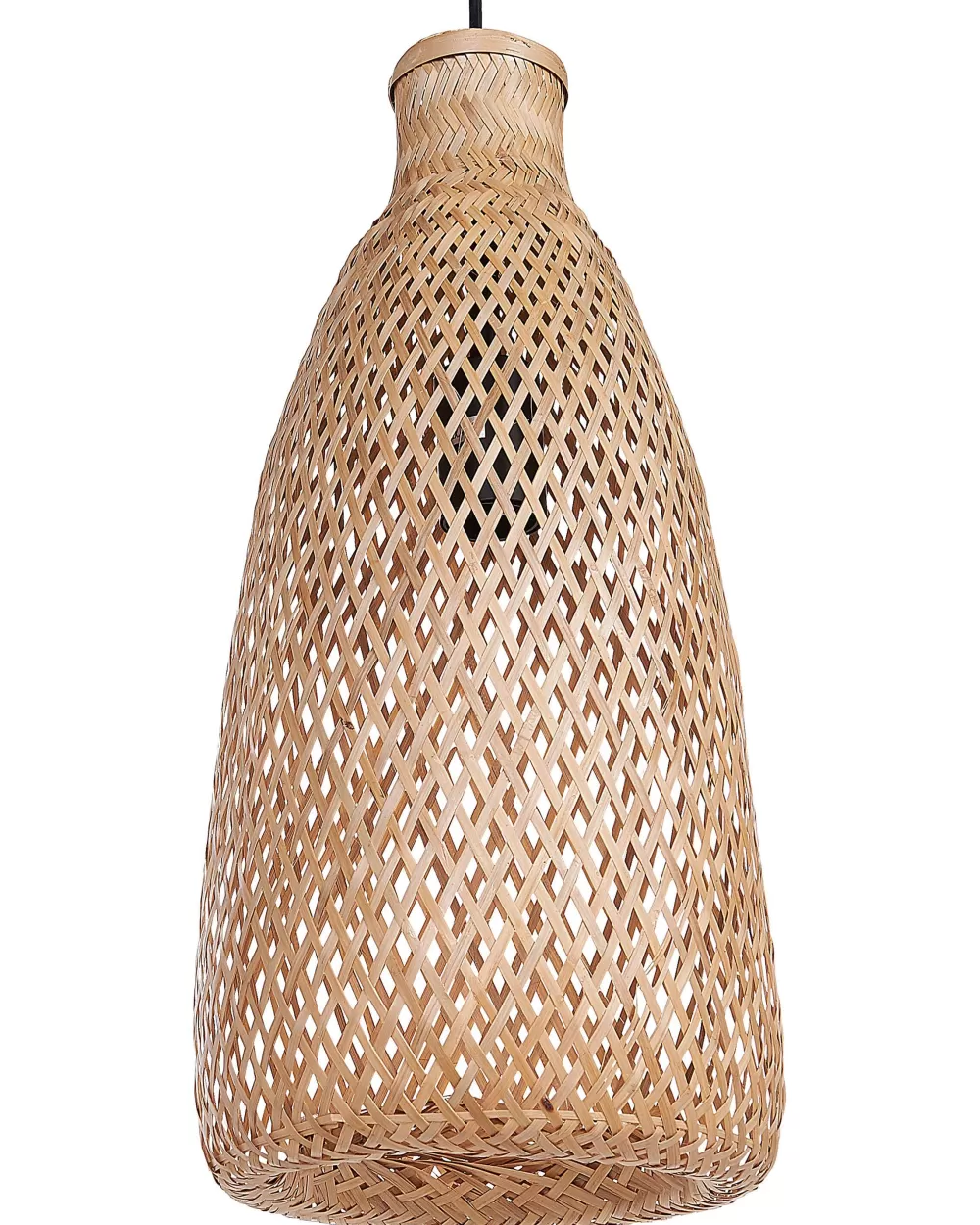 Lampada a Sospensione Moderna in Bambù Naturale e Legno Chiaro Beliani Lwela - Design Elegante per Ambienti Accoglienti