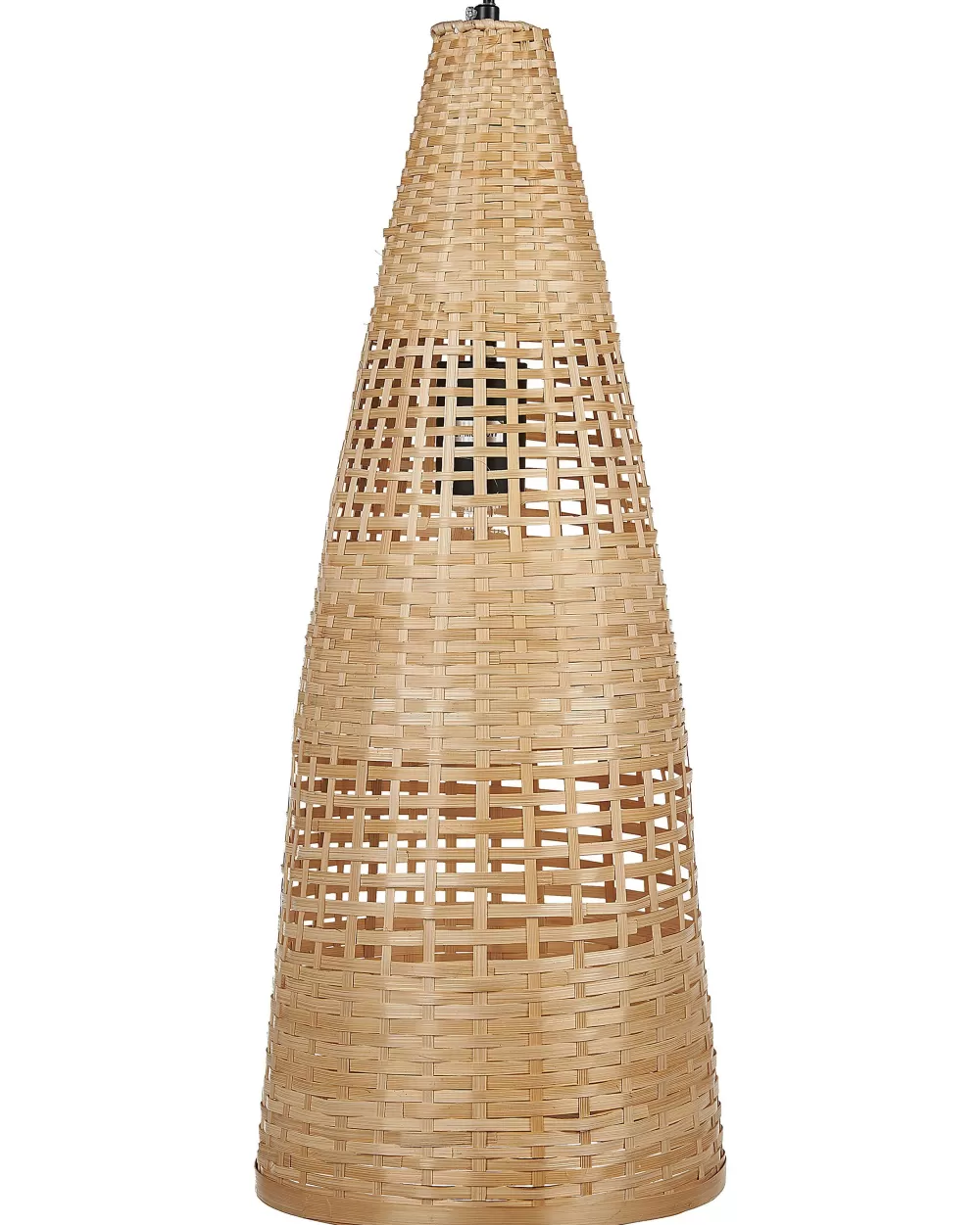Sospensione in Bambù e Legno Chiaro Beliani - Lampada Moderna con Design Naturale per Interni Accoglienti