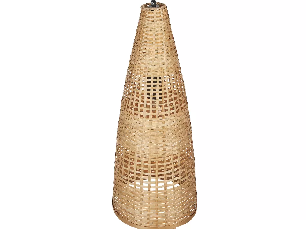 Sospensione in Bambù e Legno Chiaro Beliani - Lampada Moderna con Design Naturale per Interni Accoglienti