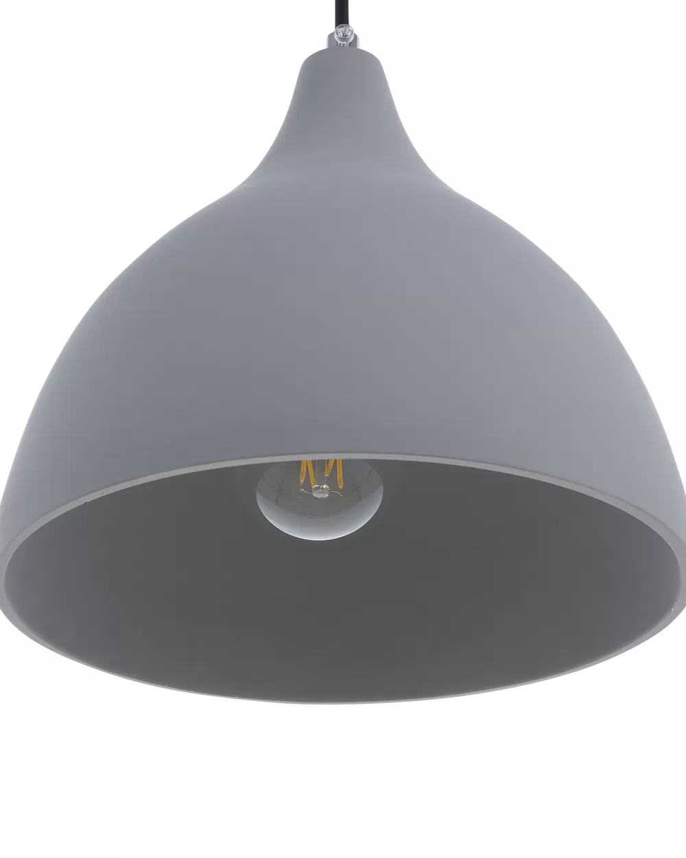 Lampadario Beliani Design Elegante in Gesso Grigio Chiaro per Interni Moderni - Modello Lambro