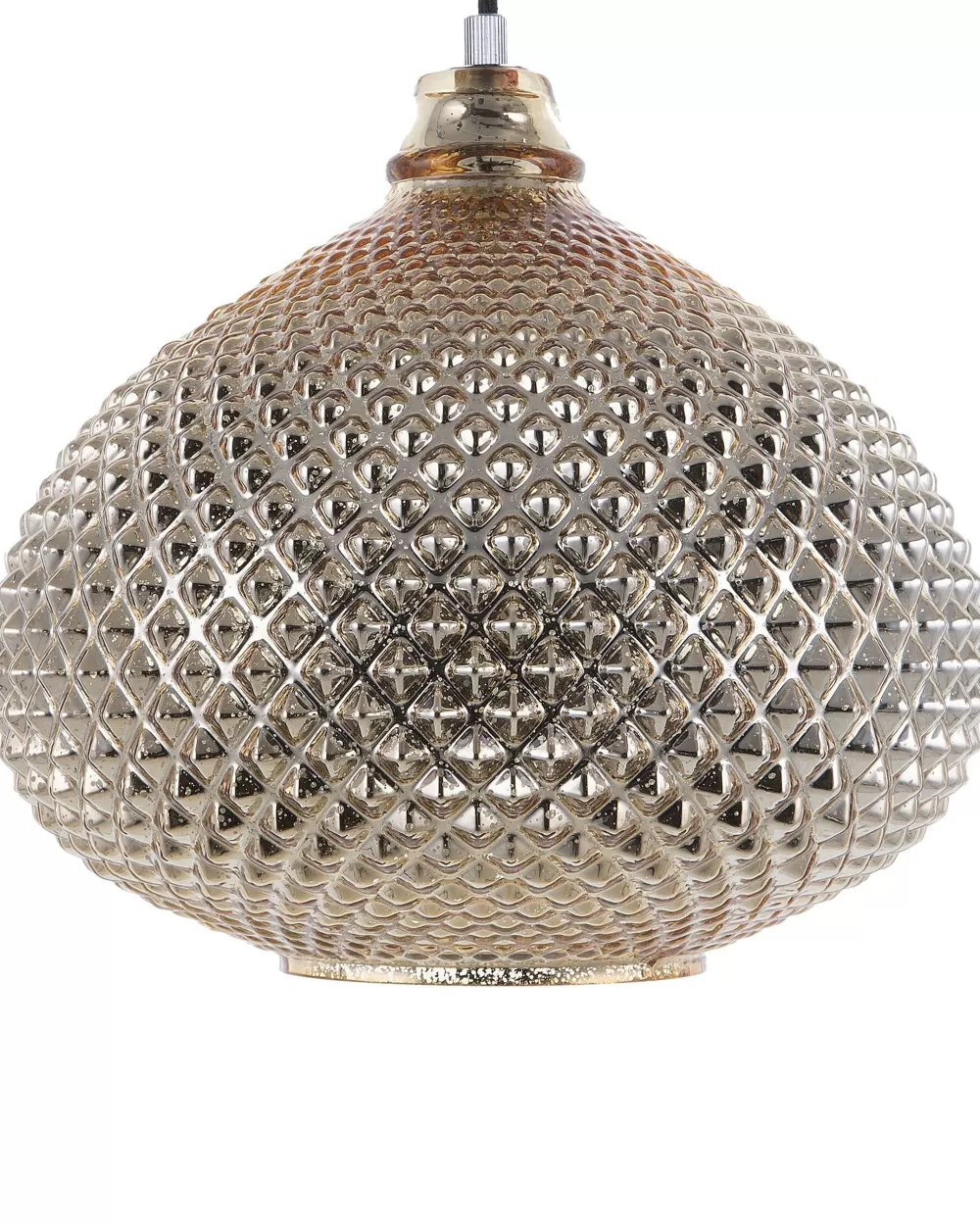 Lampada a Sospensione Beliani in Vetro Dorato - Design Moderno con Rifiniture Madon per Arredamento Elegante