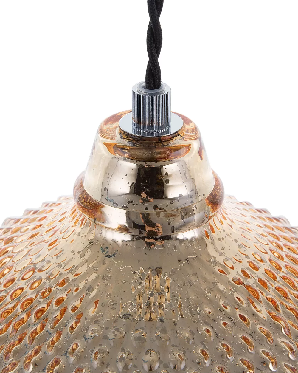 Lampada a Sospensione Beliani in Vetro Dorato - Design Moderno con Rifiniture Madon per Arredamento Elegante