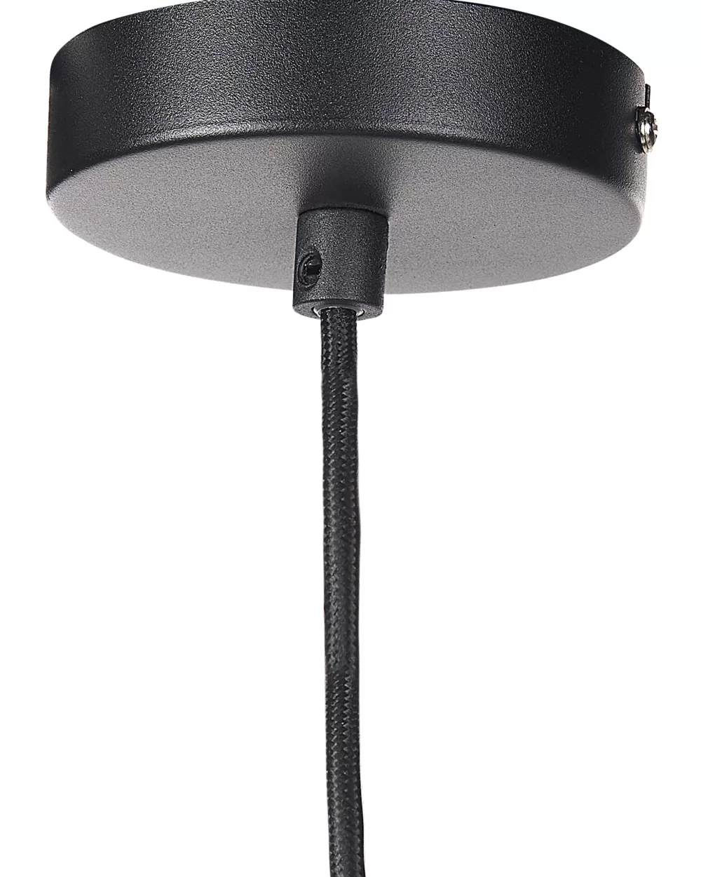 Lampadario Beliani Talparo Sospeso in Vetro con Finiture Bicolore - Nero Lucido e Argento Opaco per Interni Moderni