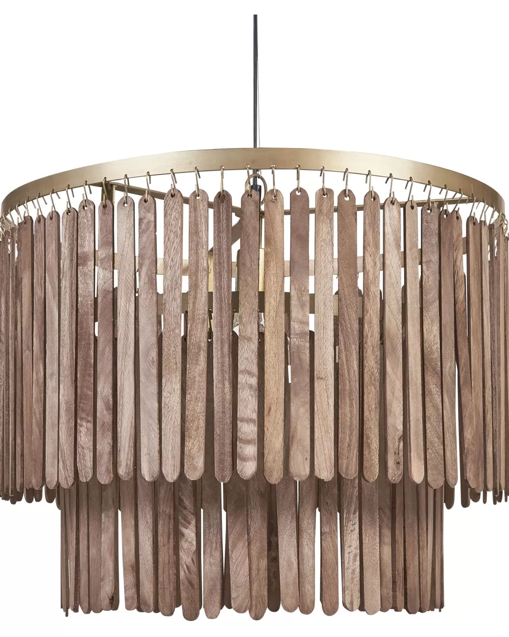 Lampadario Sospeso Beliani in Legno di Mango Scuro - Design Moderno con Offerta Speciale a Tempo Limitato