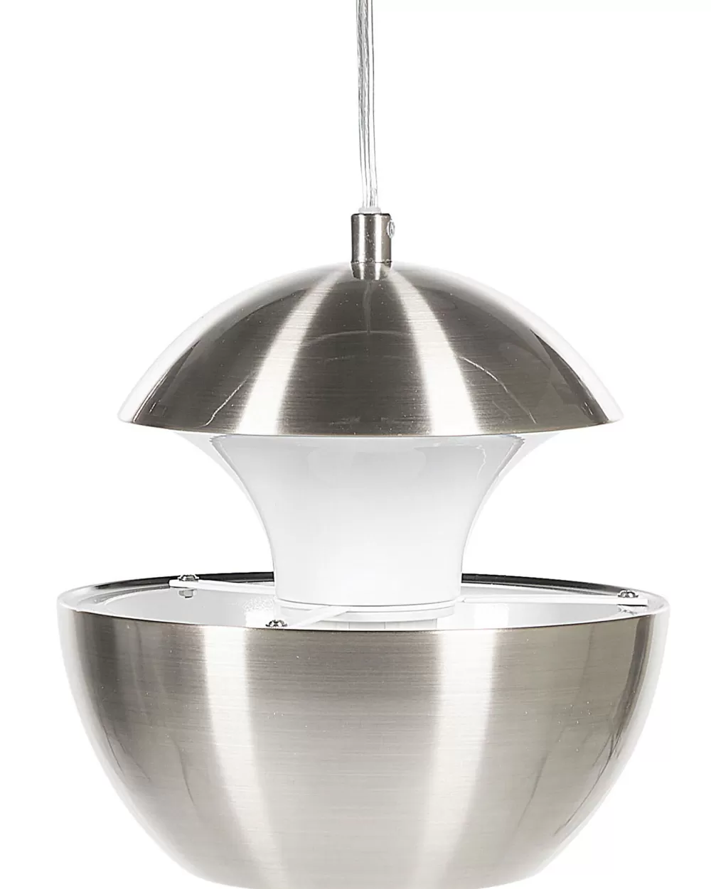 Beliani Bojana - Lampada Sospesa Moderna in Metallo Lucido Argento