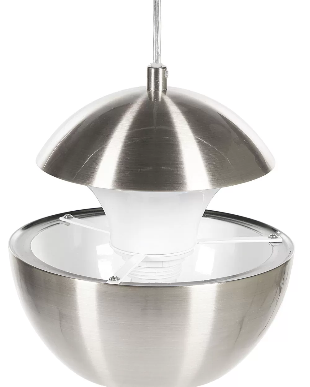 Beliani Bojana - Lampada Sospesa Moderna in Metallo Lucido Argento