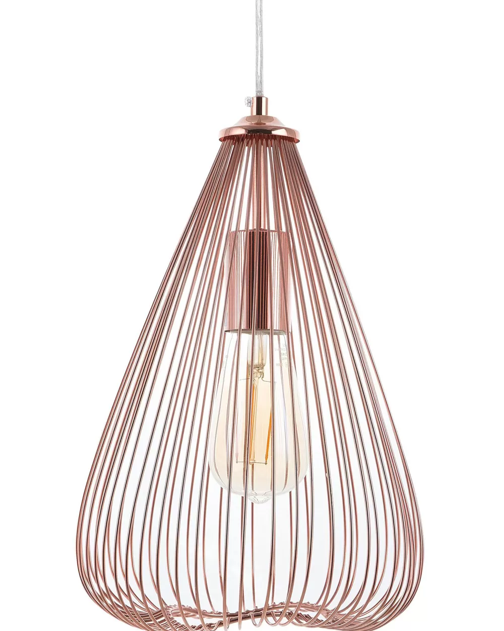 Lampadario sospeso Beliani in metallo ramato a conca - Design elegante per interni moderni