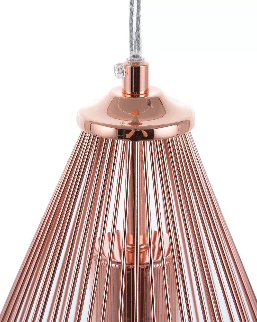 Lampadario sospeso Beliani in metallo ramato a conca - Design elegante per interni moderni