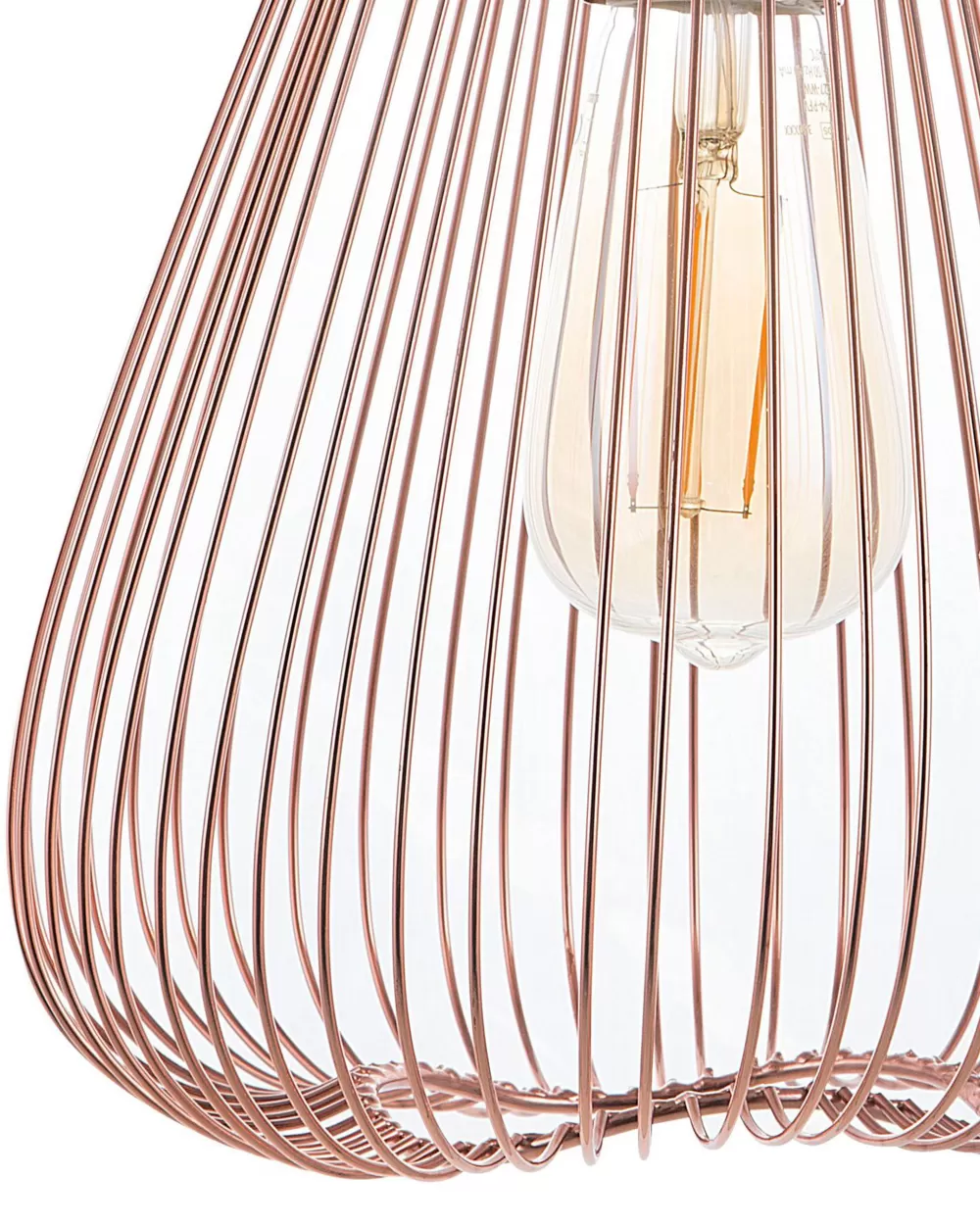 Lampadario sospeso Beliani in metallo ramato a conca - Design elegante per interni moderni