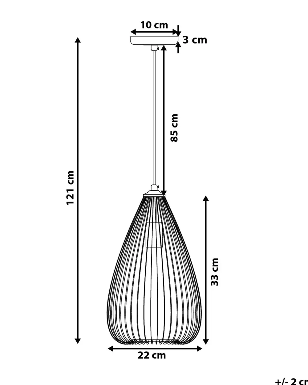Lampadario sospeso Beliani in metallo ramato a conca - Design elegante per interni moderni