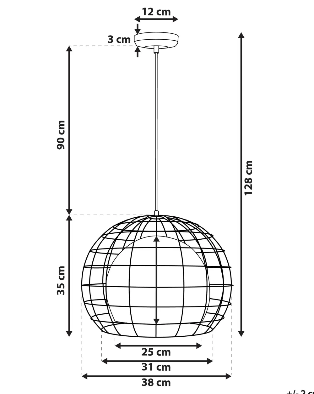 Beliani Lampadario a Sospensione Industriale - Design in Metallo Rame Ossidato con Rifiniture Nero Opaco, Modello Liri