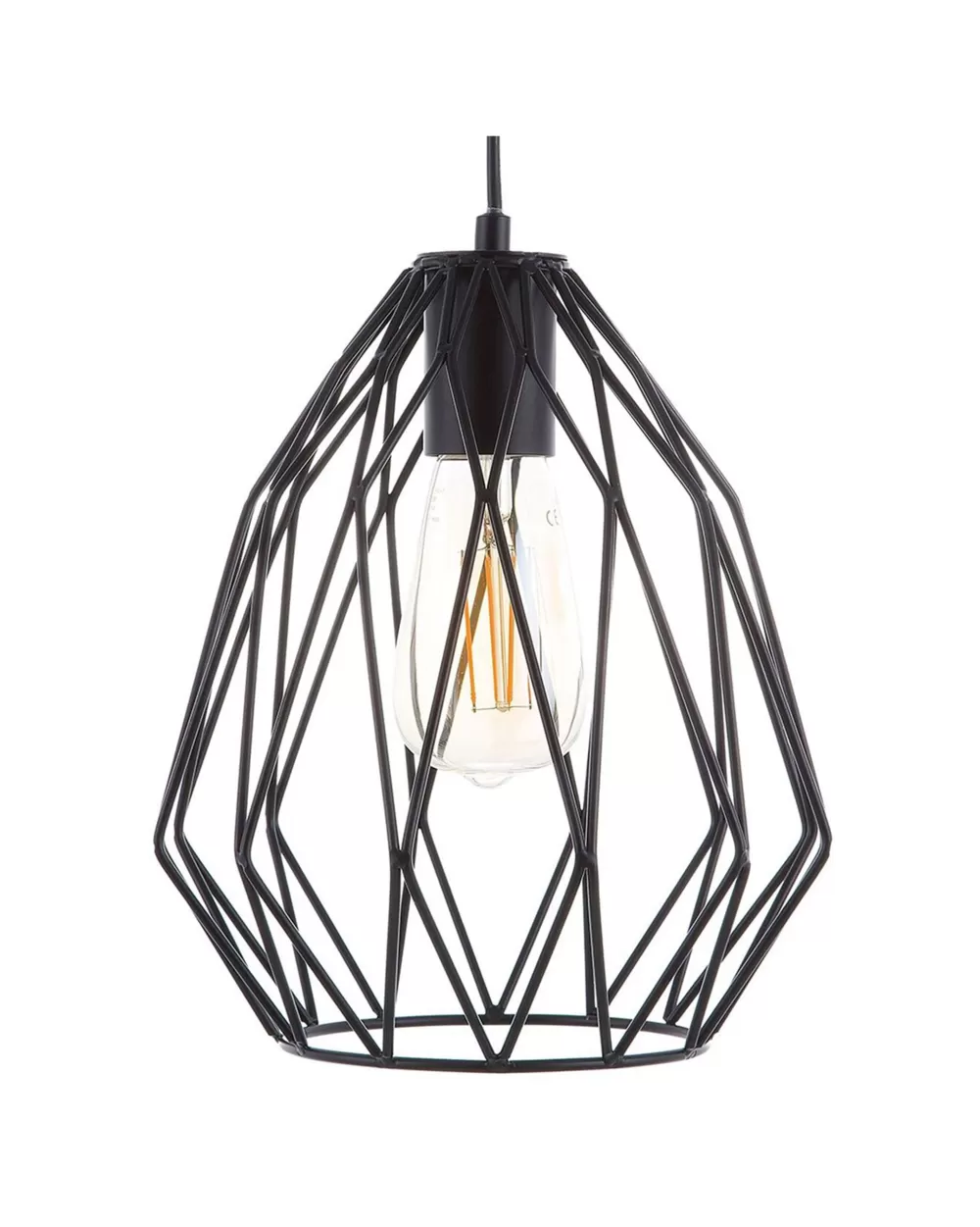 Lampada a sospensione Beliani in metallo opaco - Design lineare nero Magra per interni moderni