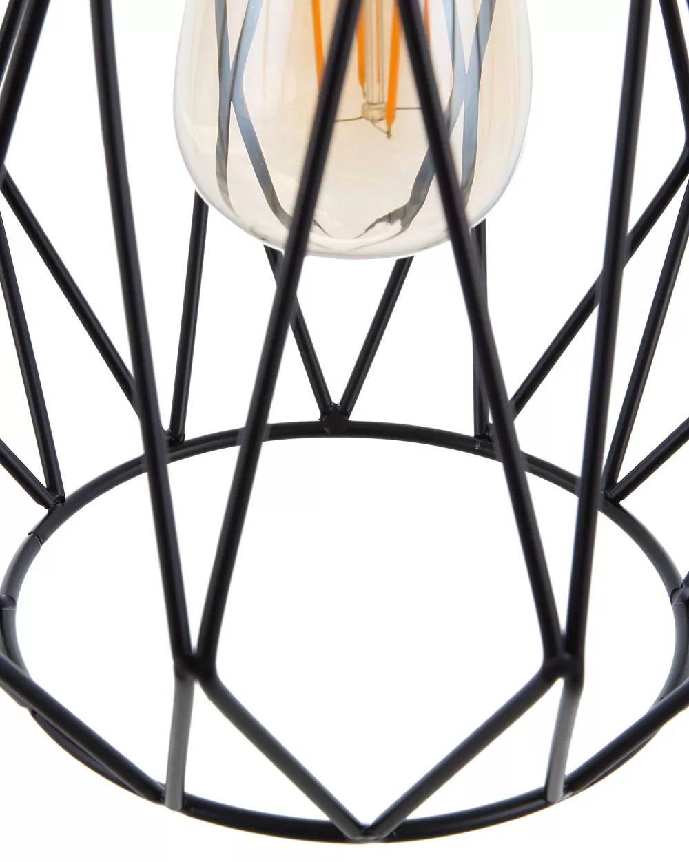 Lampada a sospensione Beliani in metallo opaco - Design lineare nero Magra per interni moderni