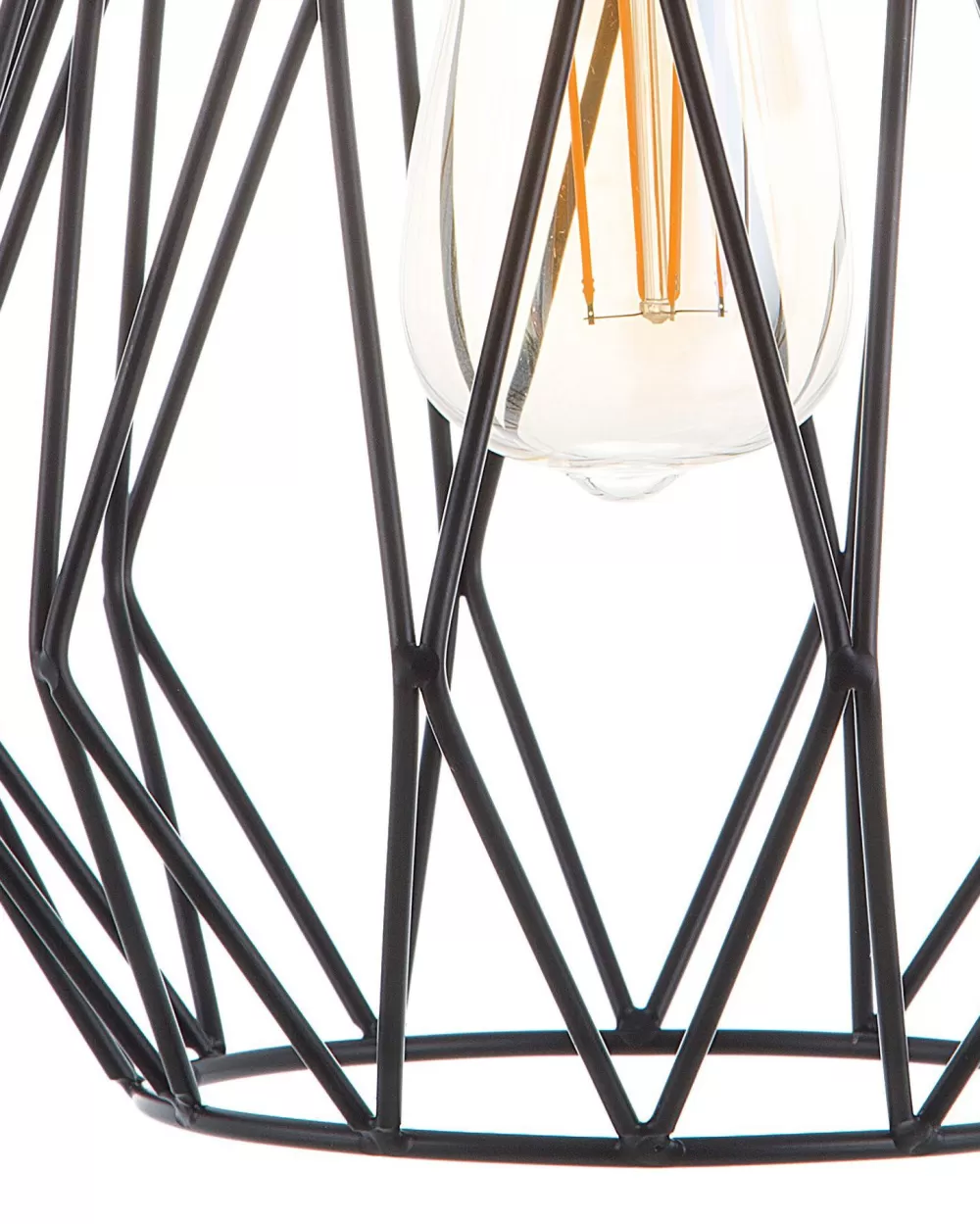 Lampada a sospensione Beliani in metallo opaco - Design lineare nero Magra per interni moderni