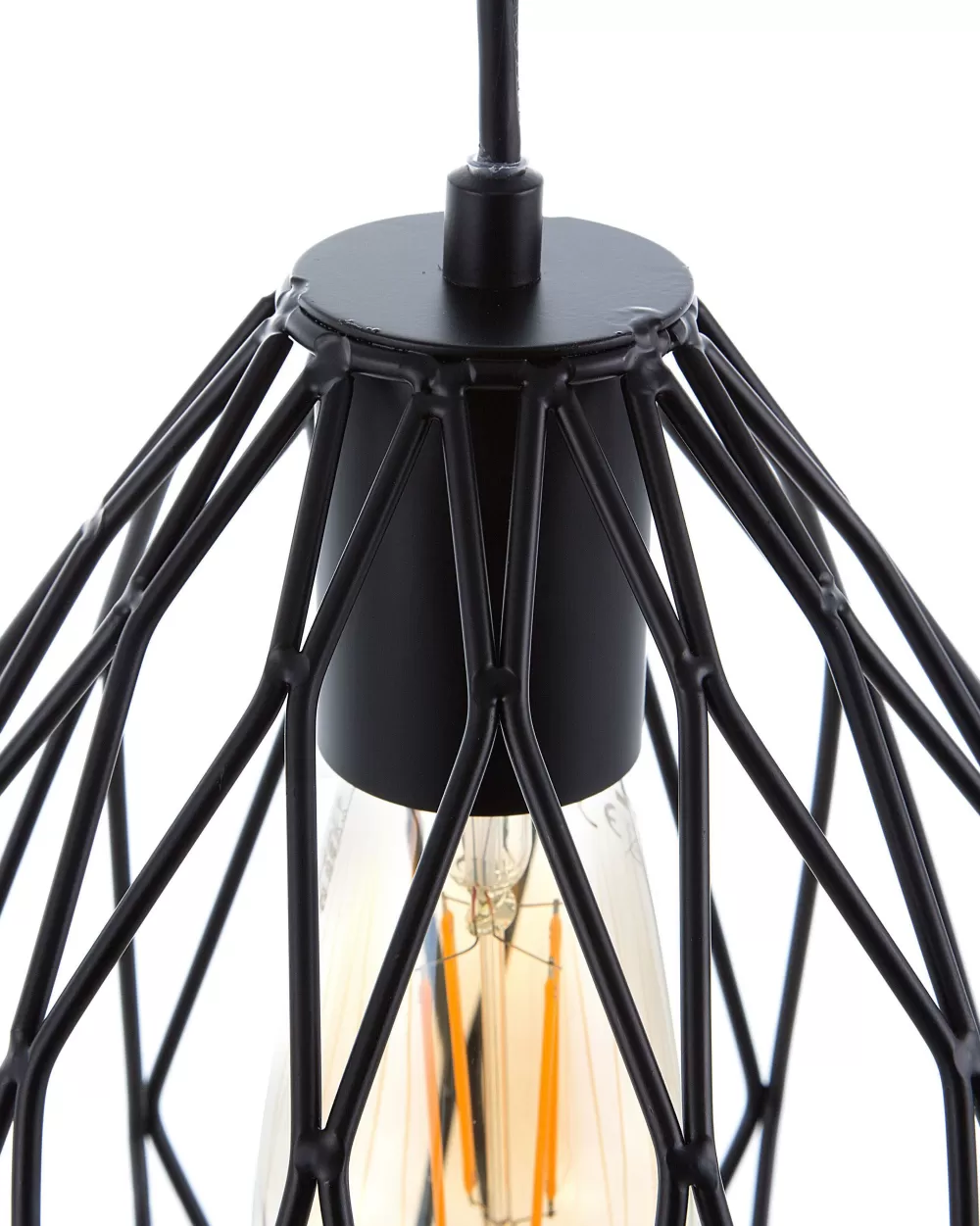 Lampada a sospensione Beliani in metallo opaco - Design lineare nero Magra per interni moderni