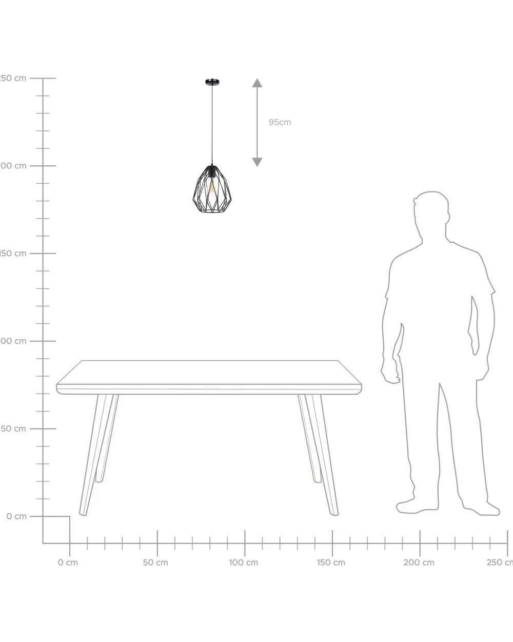 Lampada a sospensione Beliani in metallo opaco - Design lineare nero Magra per interni moderni