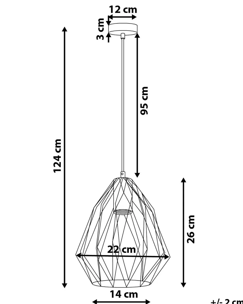 Lampada a sospensione Beliani in metallo opaco - Design lineare nero Magra per interni moderni