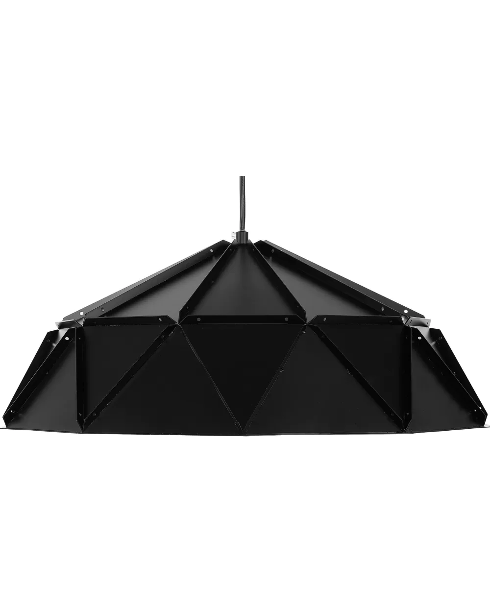 Beliani Senia - Lampada a Sospensione Moderna in Metallo Verniciato Nero Opaco con Design Elegante per Illuminazione d'Atmosfera Contemporanea