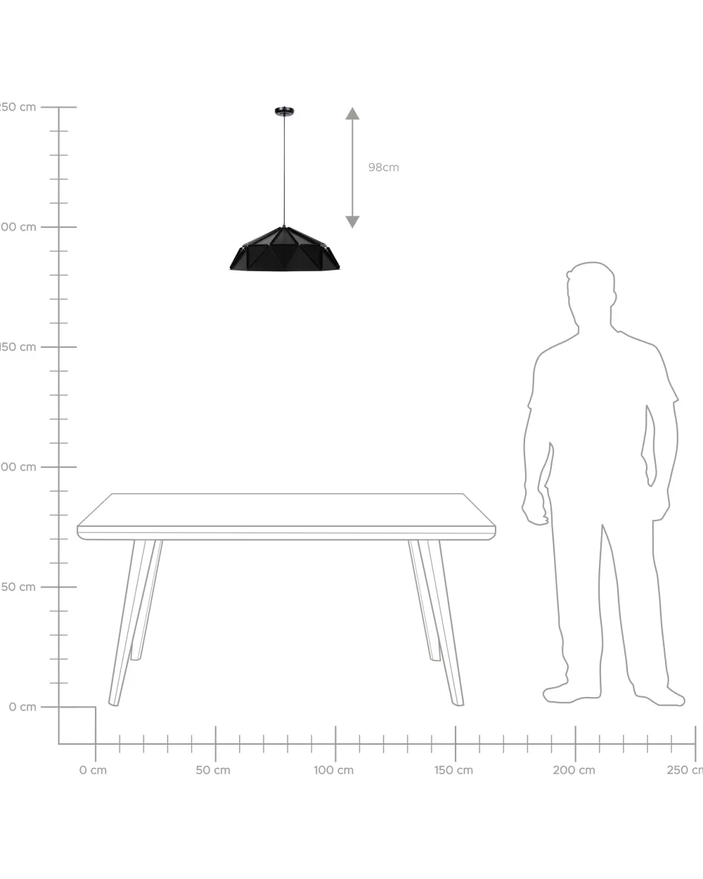 Beliani Senia - Lampada a Sospensione Moderna in Metallo Verniciato Nero Opaco con Design Elegante per Illuminazione d'Atmosfera Contemporanea
