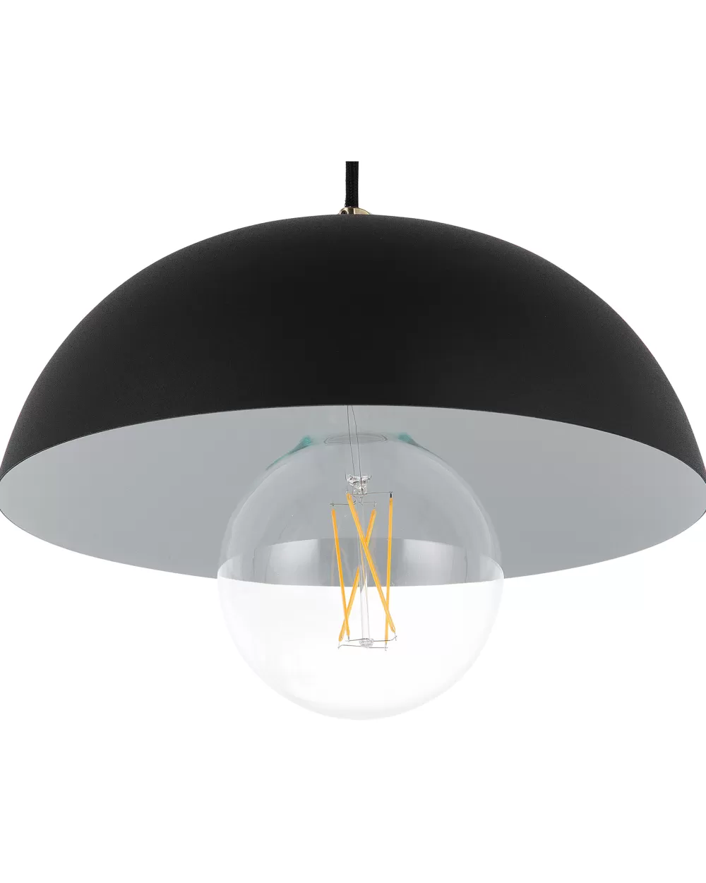 Beliani Lampada a Sospensione in Metallo Nero Moderna - Liquidazione Stock Limitata