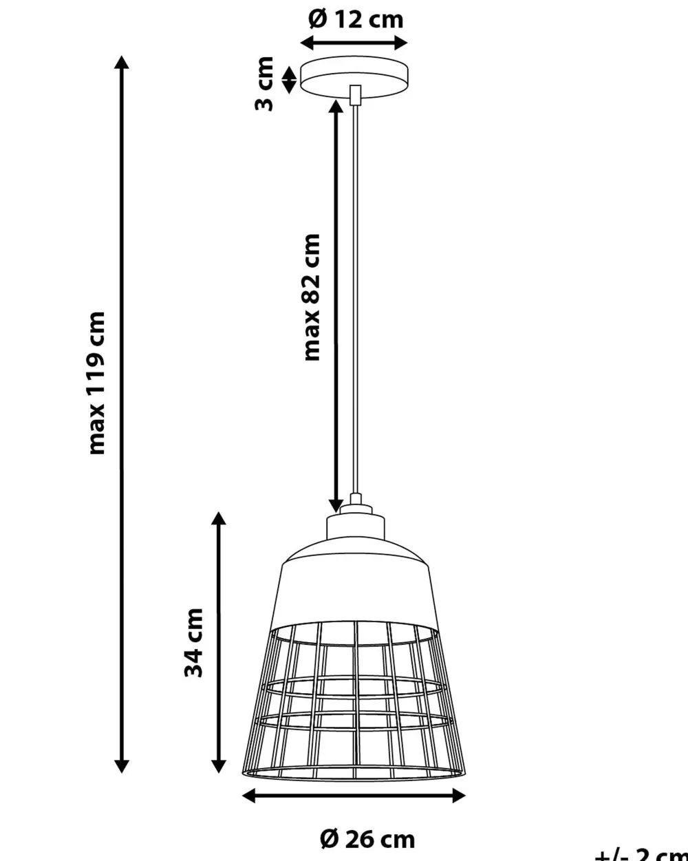 Lampada pendente moderna Beliani in metallo con finitura bicolore nero opaco e dettagli ramati - Ideale per arredamenti contemporanei