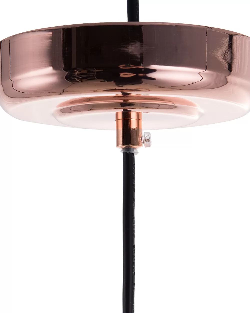 Lampada a Sospensione Moderna in Metallo Nero con Dettagli Rame - Design Elegante Beliani Tresa in Offerta
