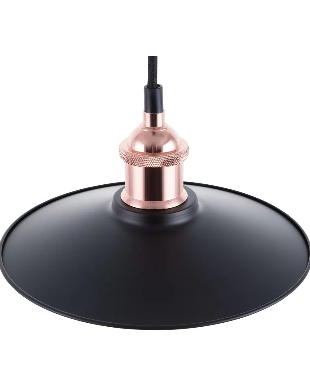 Lampada a Sospensione Moderna in Metallo - Set da 3, Finitura Nera e Rame, Design Compatto Beliani Swift